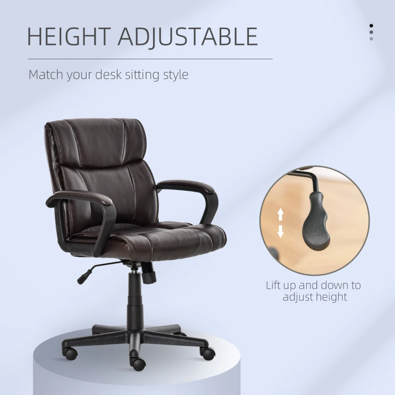 Vinsetto scaun ergonomic, imitatie piele 61x69x90-100cm, maro