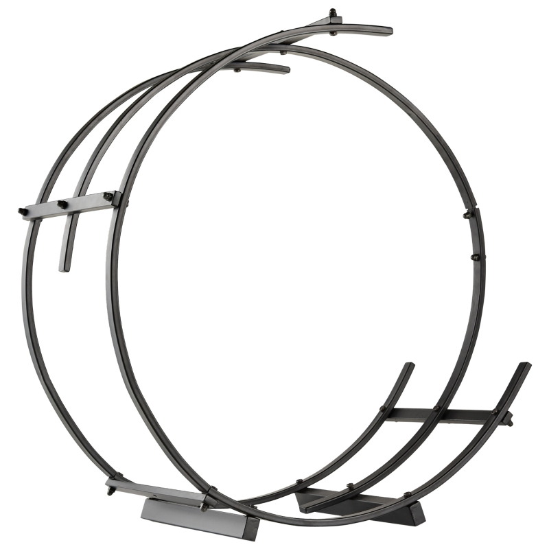 Outsunny Suport pentru lemne de foc Suport lemne in forma de inel Greutate maxima 50kg negru