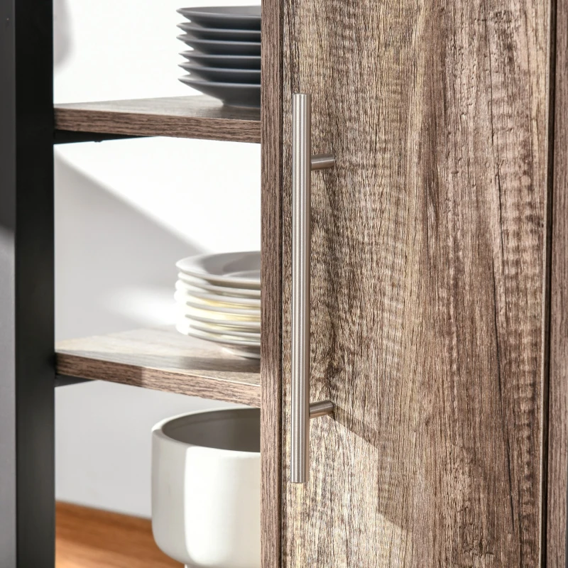 Homcom Carucior Bucatarie – Cu Sertar, Dulap si 4 Roti