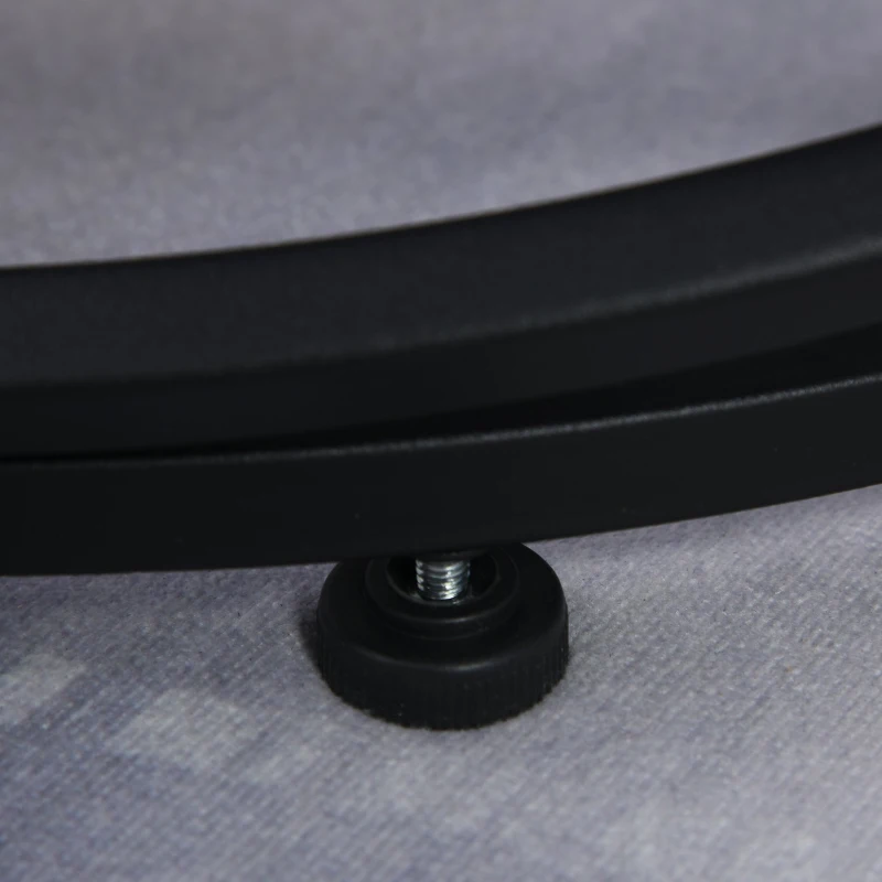 HOMCOM Masuta pentru Cafea Rotunda Blat Efect Marmura Cadru din Metal Negru