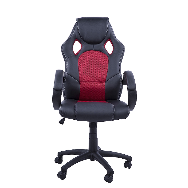 HomCom Scaun de Birou Stil Gaming, Rosu si Negru