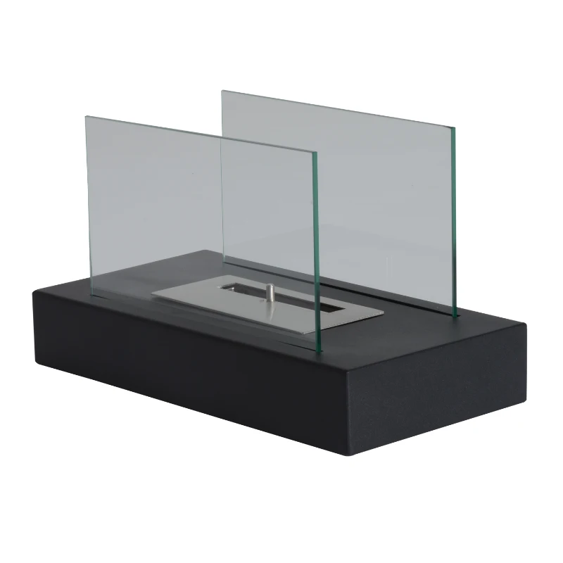 HOMCOM Șemineu Bioetanol din Inox Rezervor 0.4L, 35x18x21cm