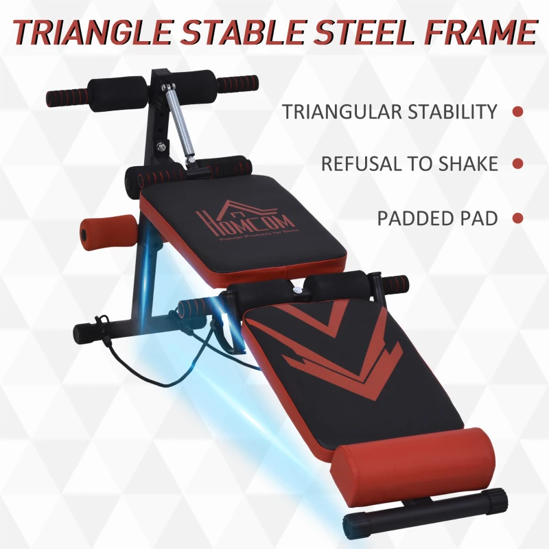 HOMCOM banca pliabila pentru abdomene, 48x135x61-68cm