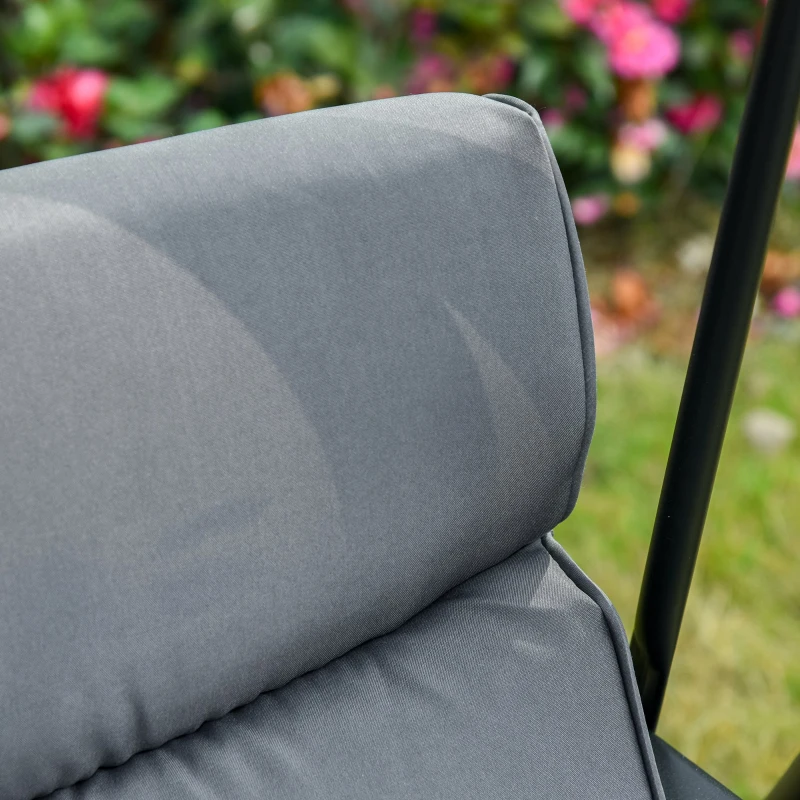 Outsunny Balansoar cu 3 scaune de gradina sau balcon cu acoperis si 2 mese de cafea