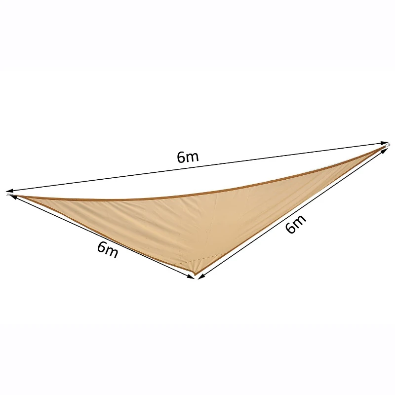 Outsunny Tendone parasole triangolare, Beige, 6x6x6m