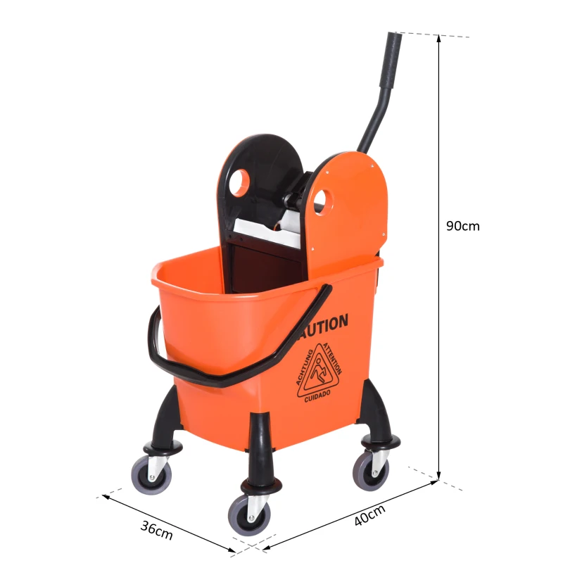HOMCOM carucior profesional curatenie, 44×36×90 cm