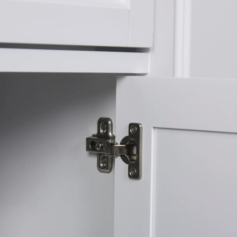HOMCOM Carrello da cucina Credenza 3 cassetti scaffali aperti pieghevoli bianco