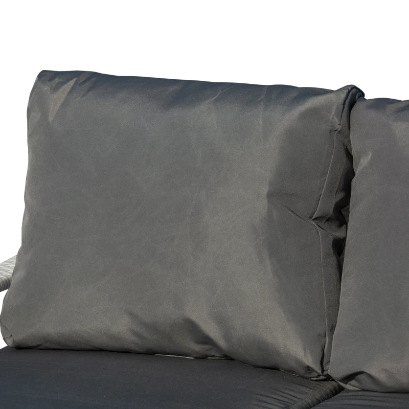 Outsunny canapea din ratan, cu 2 locuri, 120x63x77cm, alb
