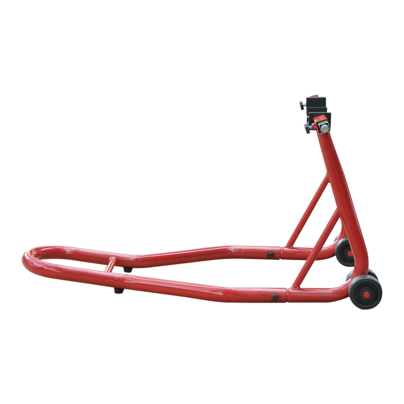 HomCom Cavalletto Supporto per Moto Posteriore Con Doppio Tipo di Accessori in Acciaio, Rosso