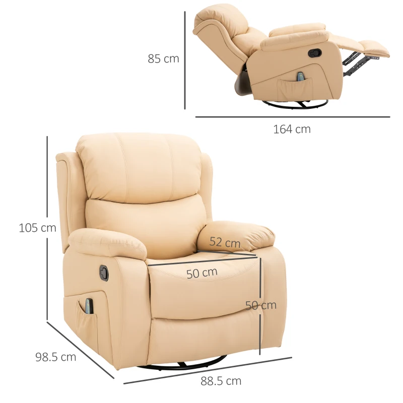 HomCom fotoliu relax cu masaj si incalzire, 88.5x98.5x105 cm