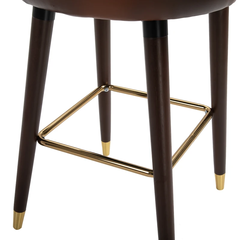 HOMCOM Set 2 scaune bar, stil industrial,  52x53x101cm, maro