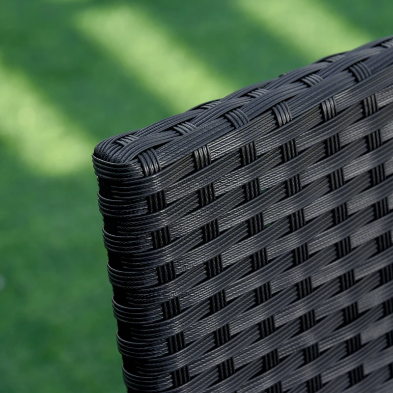 Outsunny Set 4 Scaune de Gradina si Masa cu blat d Sticla Mobilier Ratan PE