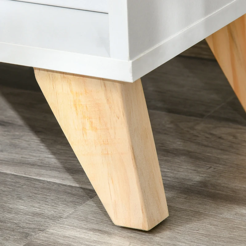 HOMCOM Mobilier multifunctional cu dulap cu 2 usi si compartimente deschise, din lemn, alb