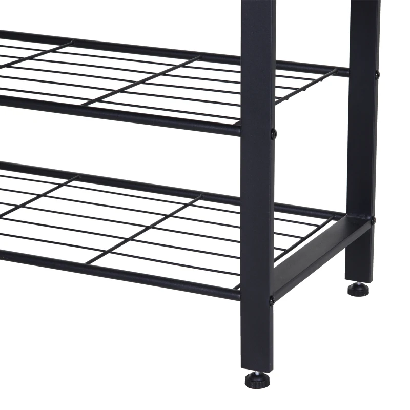 HOMCOM Dulap de perete pentr Haine Stil Industrial cu banc pentru pantofi, in Lemn si Metal 72x34x185cm