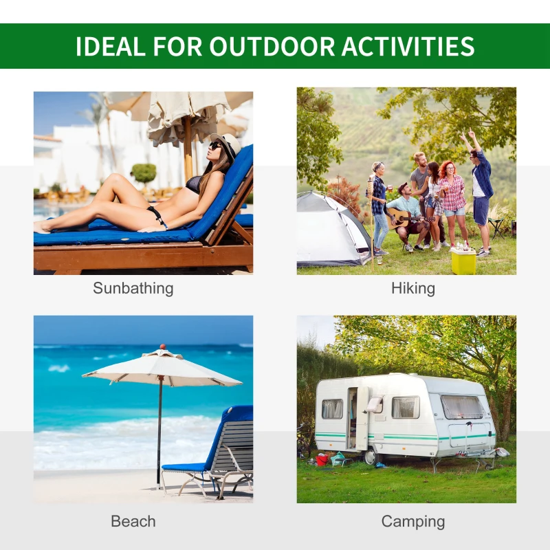 Outsunny sezlong pliabil, portabil, 58x193x 35.5cm