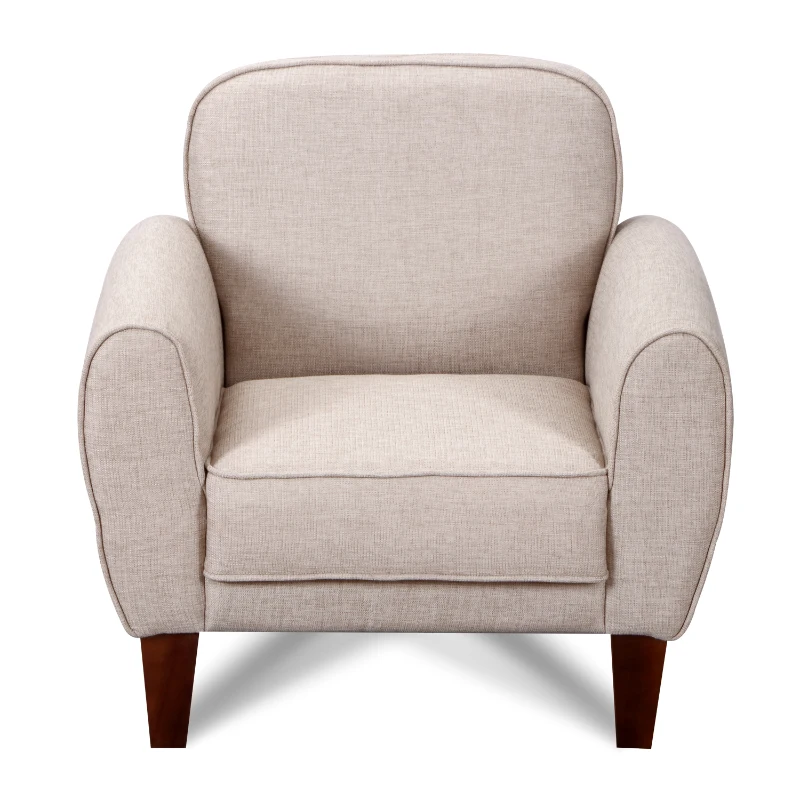 HomCom Fotoliu Clasic cu Brat captusit in Tesatura de Lin, Crem, 84x65x82.4cm