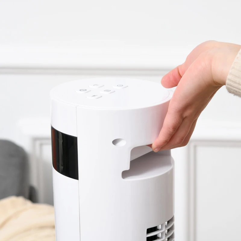 Homcom ventilator tip coloana, telecomanda inclusa,  alb