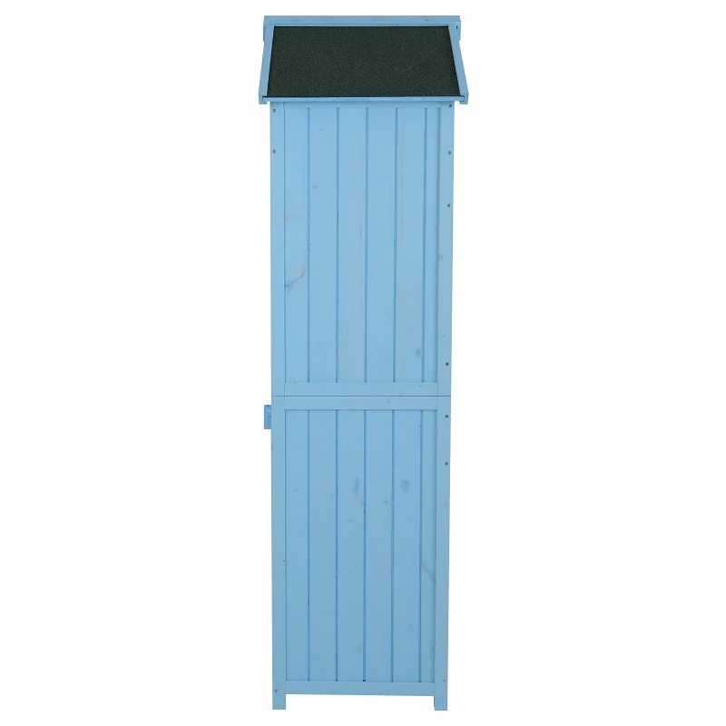Outsunny Casuta Dulapior Pentru ustensile In Lemn de Gradina Albastru Deschis