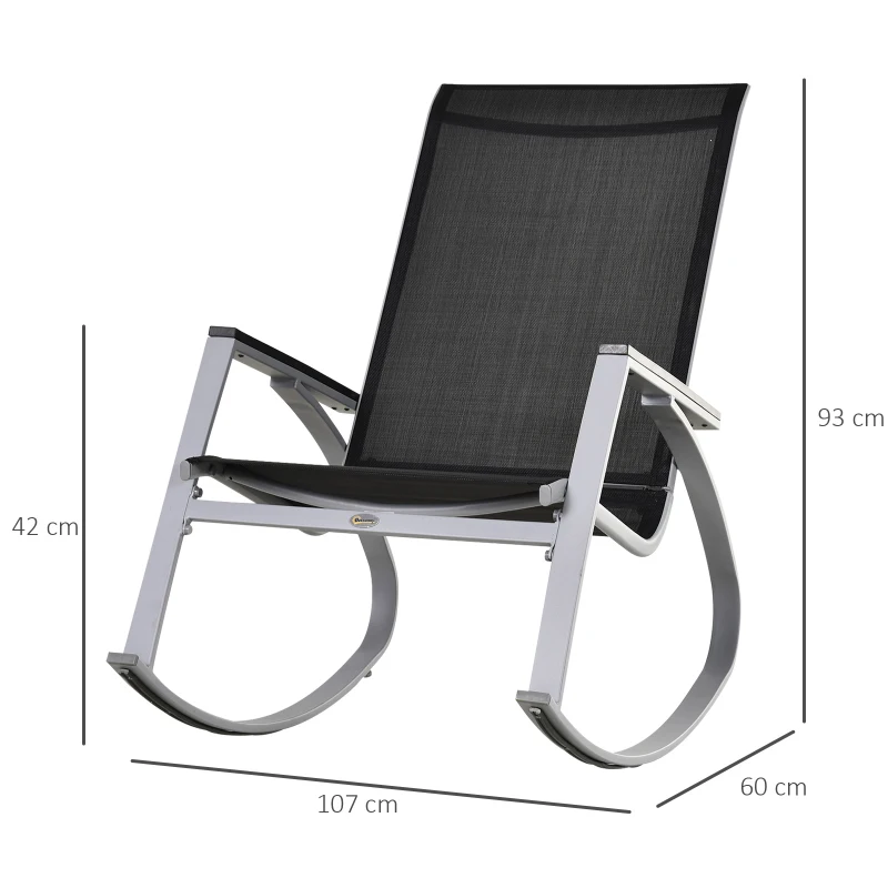 Outsunny scaun balansoar de exterior, 107x60x93cm, negru