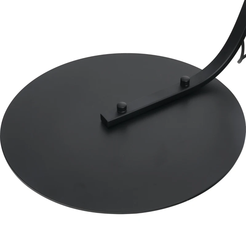 HOMCOM Lampa de Podea tip Arc cu Abajur din Tesatura Comutator cu Pedala Negru