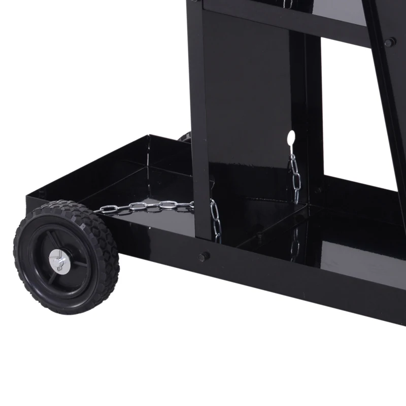Durhand Carucior de Atelier 3 Rafturi cu Roti – Negru