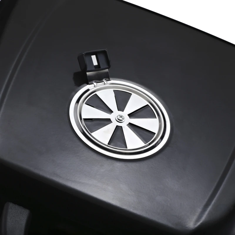 Outsunny Mini Gratar de Excursie cu capac si Picioare pliante, Negru