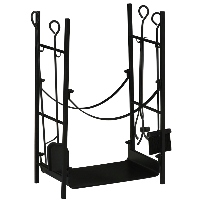 Outsunny Suport pentru Lemne de Interior si de Exterior pana la 70 kg de Lemne Accesorii Incluse