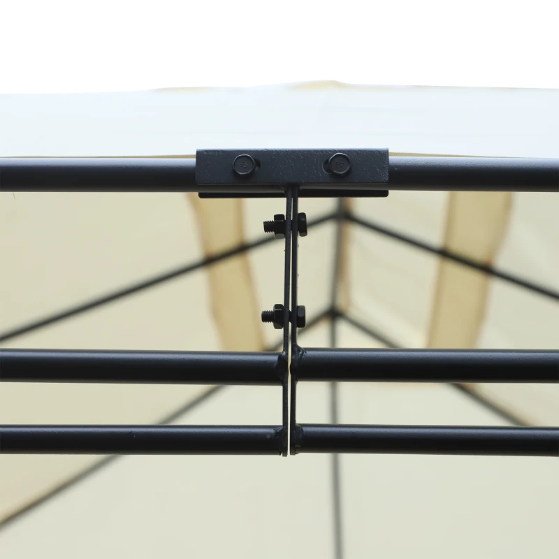 Outsunny Foisor dreptunghiular cu cadru din Metal Robust, Crem, 4x3m