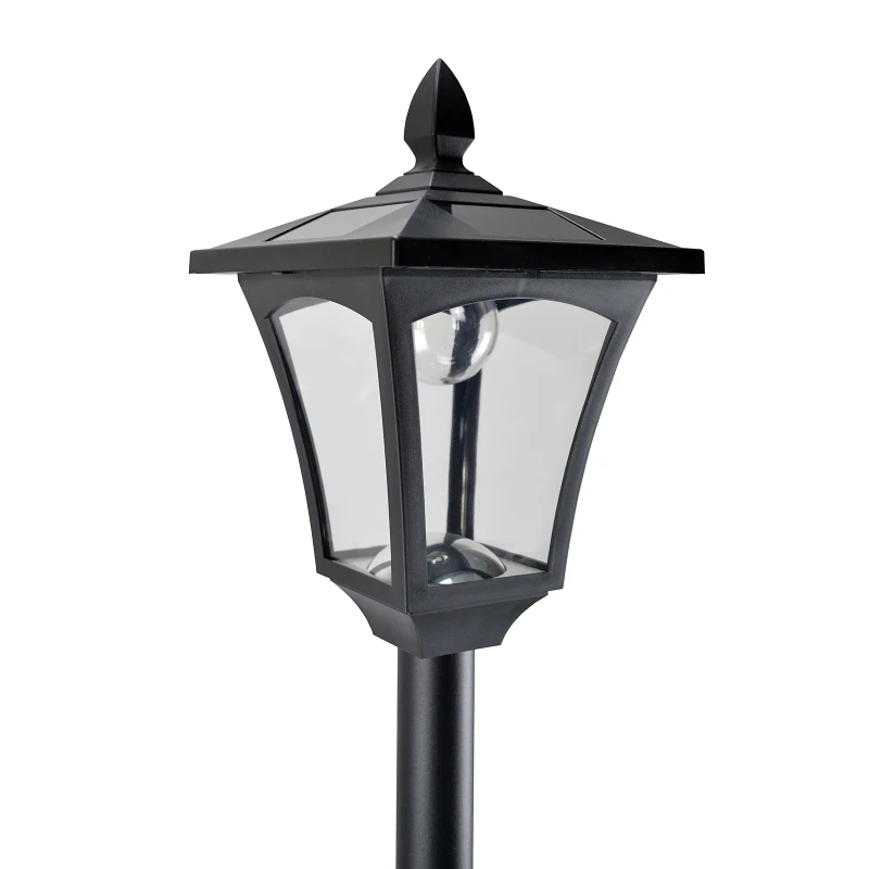 Outsunny Felinar LED Solar 160 cm – Design Negru pentru Gradina