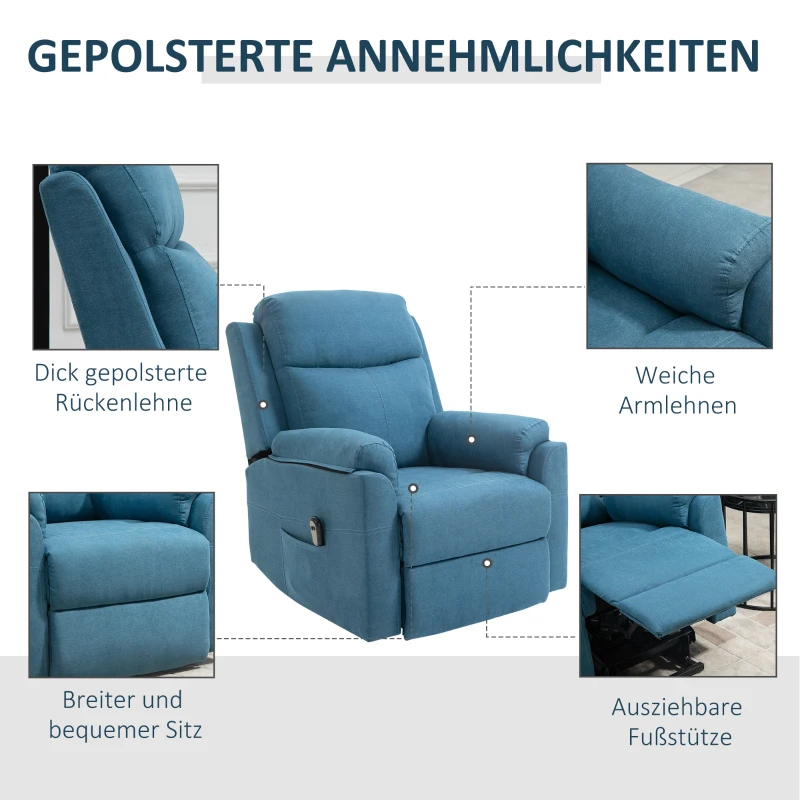 HOMCOM elektrische fauteuil met opstahulp 83 cm x 89 cm x 102 cm