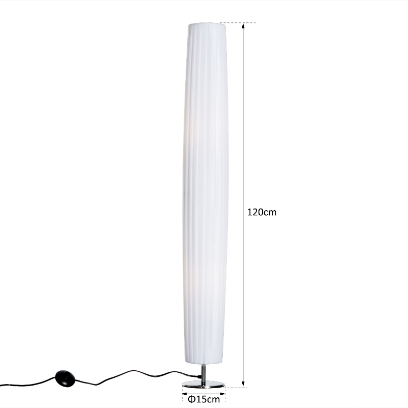 Homcom Lampada da Terra in Acciaio, Bianco, 15x15x120cm