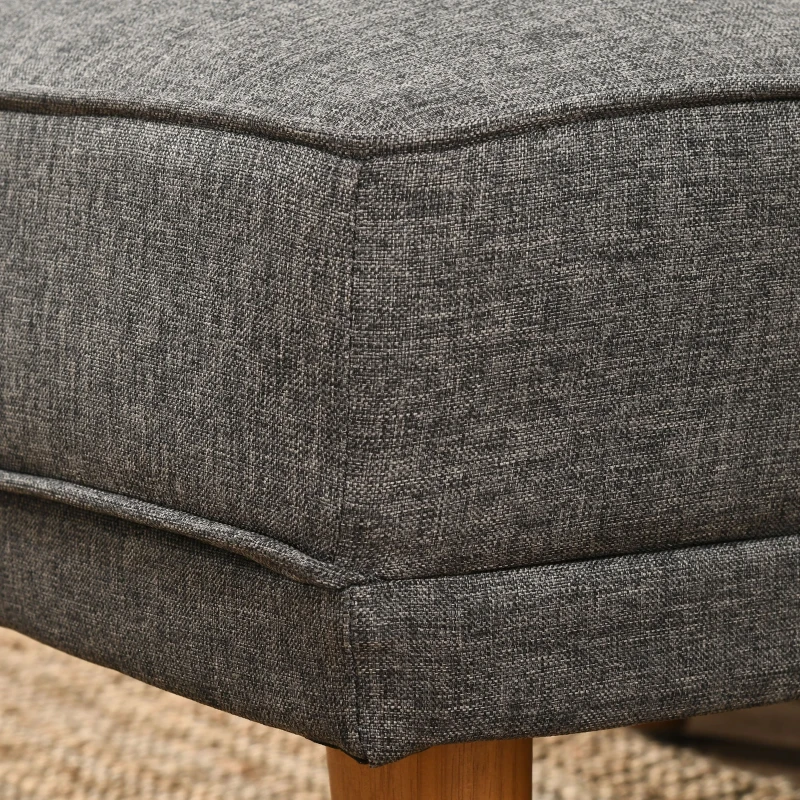 HOMCOM Canapea Extensibila pe Colt cu 3 Locuri din Tesatura Gri Lounge Reversibil