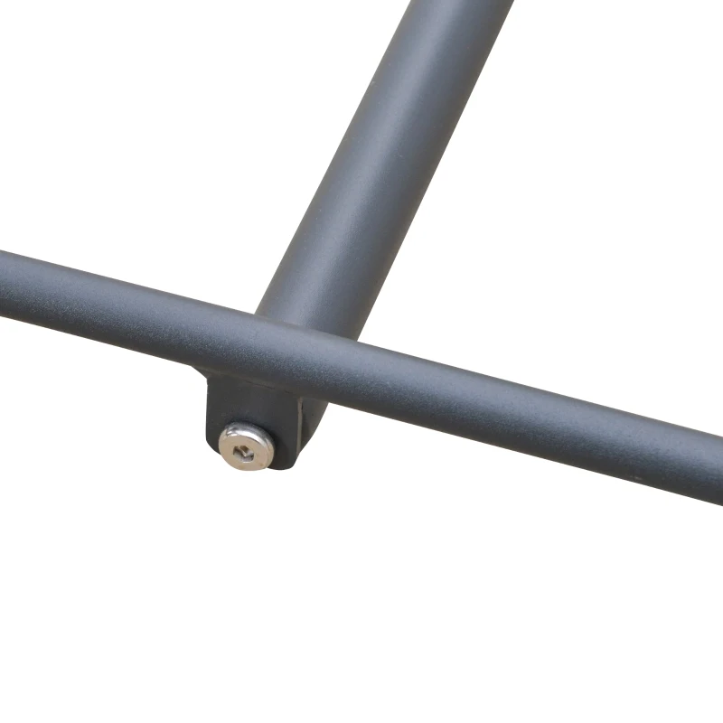 Outsunny Salon de Gradina Set MAsa si Scaune de Gradina 4 Buc Gri si Negru