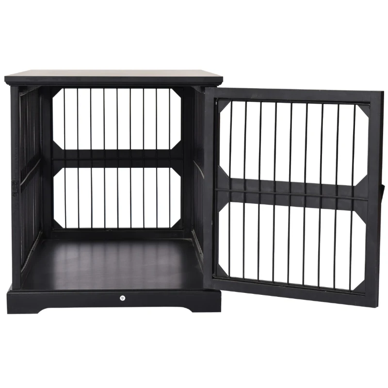 PawHut Cusca Eleganta Marimea Small-Medium pentru Caini din MDF si Plasa metalica 55 x 90 x 60 cm