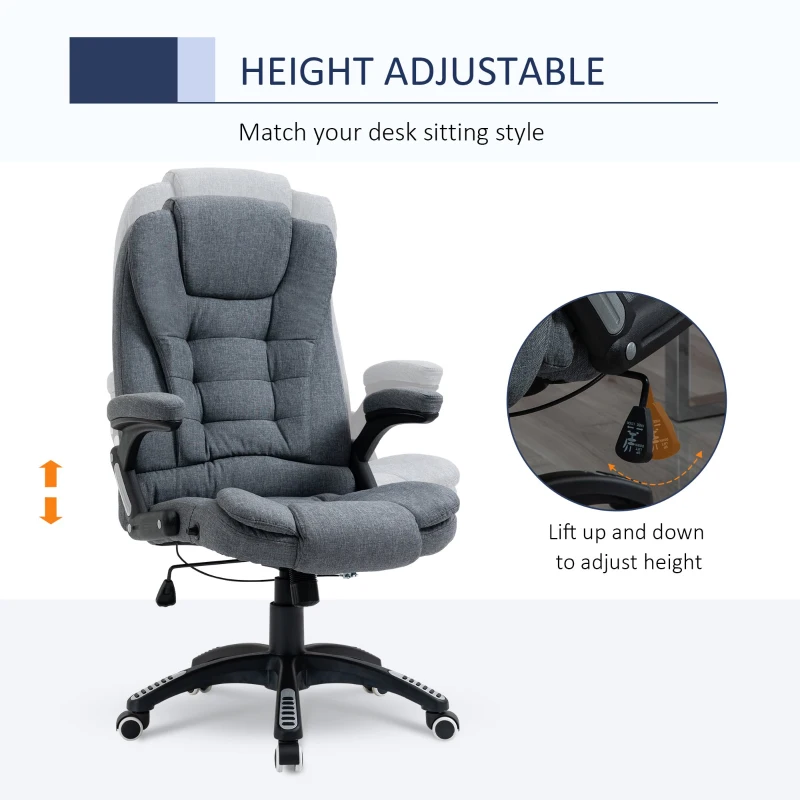 Vinsetto Scaun Birou – Reglabil, Inclinabil & Balansoar Ergonomic(m-4)