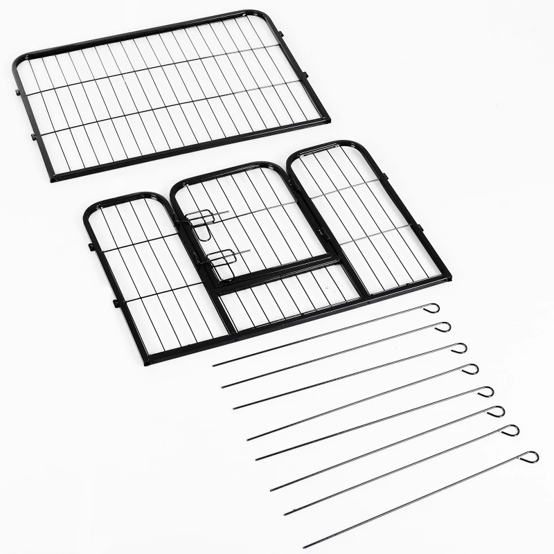 PawHut gard pentru animale, 8 piese, 80x60cm, negru