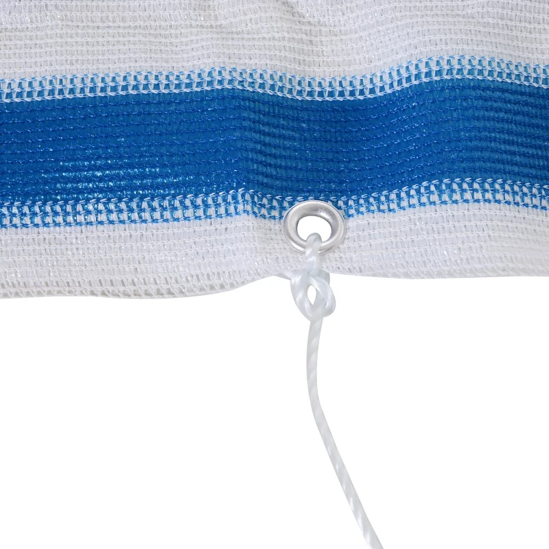 Outsunny Prelata Protectie din HDPE pentru Balcon si Gradina cu Dungi Alb si Albastru 5m0.9m