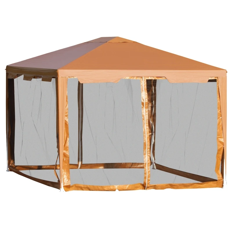 Outsunny Cort pentru Foișor Pliant cu Plasa de tantari din Metal si PE