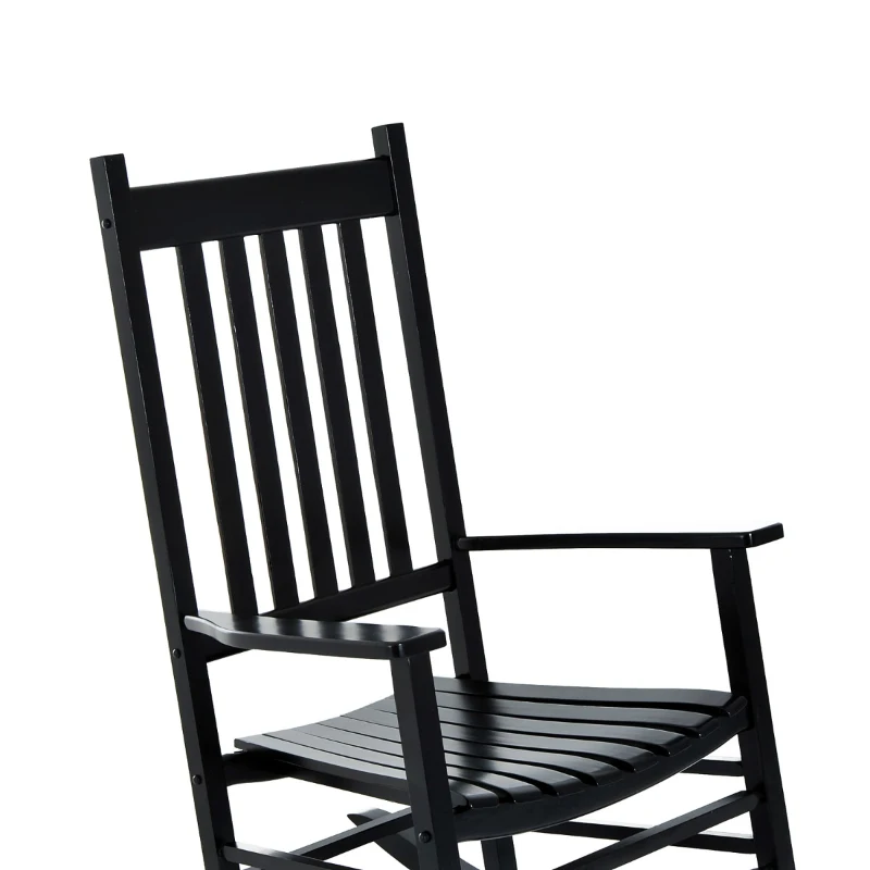Outsunny Scaun Balansoar Stil Clasic din Lemn Impermeabil Negru