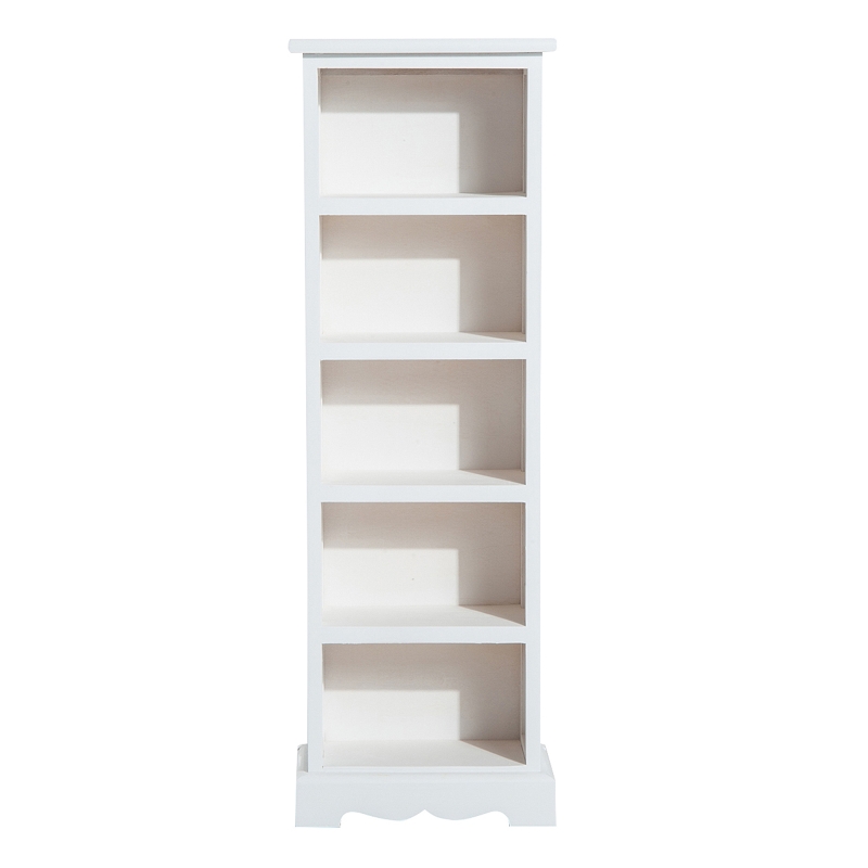 HomCom Mobilier Biblioteca 5 Rafturi din Lemn Elegant pentru Casa si Birou Alb 30x17x90cm
