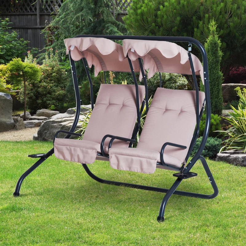 Outsunny leagan de gradina 2 locuri, 170×136 × 170cm, bej