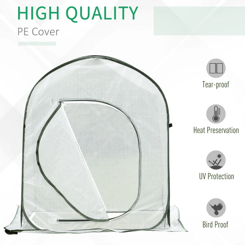 Outsunny Mini Sera Pliabila Deschidere Pop-Up cu Sac, 90x90x110cm