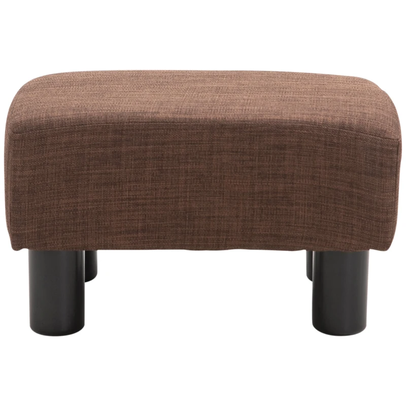 Homcom Pouf Taburet Captusit din Lemn Masiv Maro 40 x 30 x 24cm