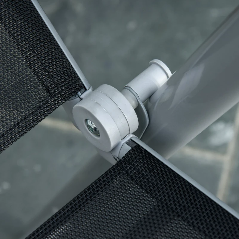 Outsunny Scaun de Gradina Pliabil cu Spatar Reglabil din Aluminiu, Negru 65x55x107cm