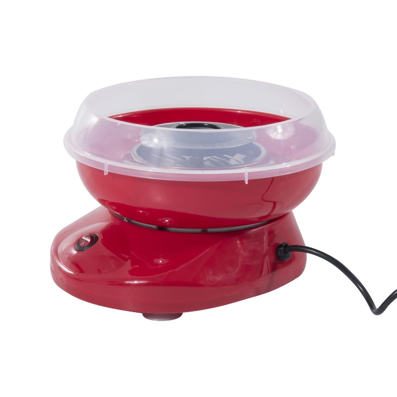 HOMCOM Aparat pentru Vată de Zahăr 450W din PP, Inox și Aluminiu 27x26x18 Roșu