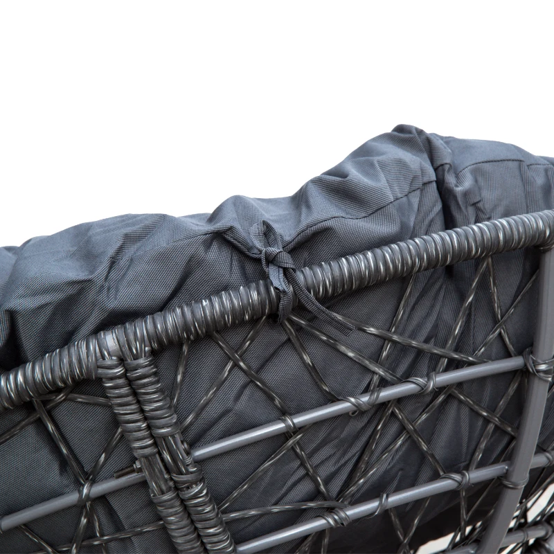 Outsunny Fotoliu Papasan Rotativ cu Confort Mare și Pernă Inclusă, Ideal pentru Grădină, Terasă sau Balcon