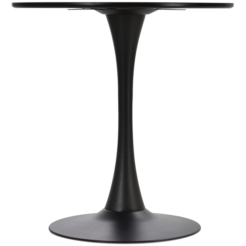 Homcom Masa de Cocktail Rotunda Minimal cu Baza din Meta Negru D70 x 73 cm