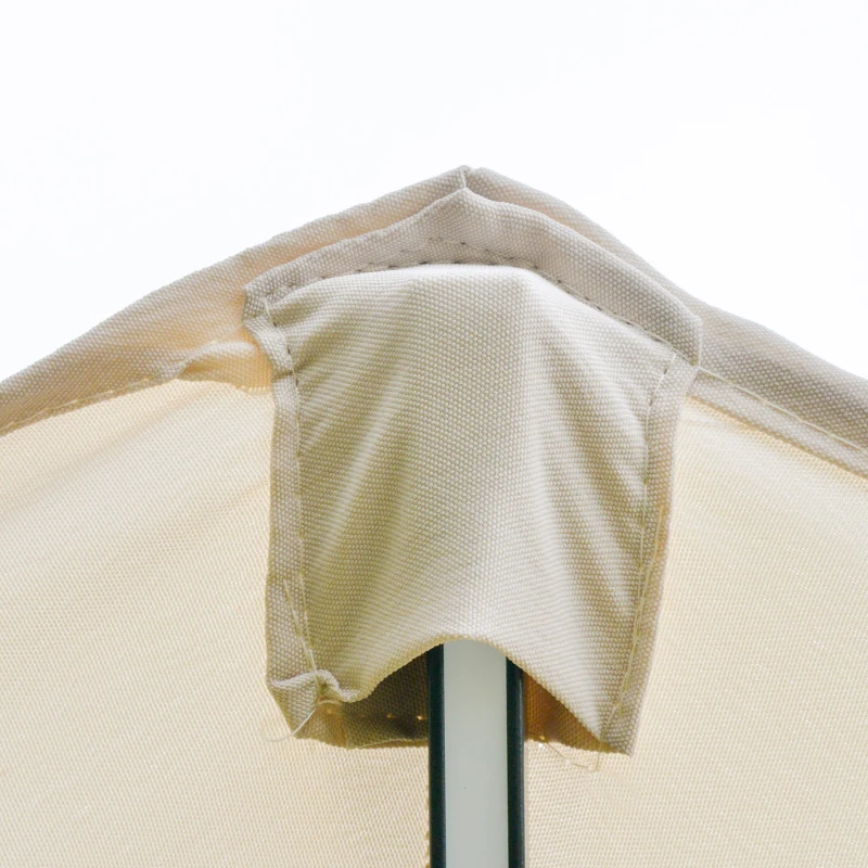 Outsunny umbrela de gradina cu leduri, Φ266x245cm, crem