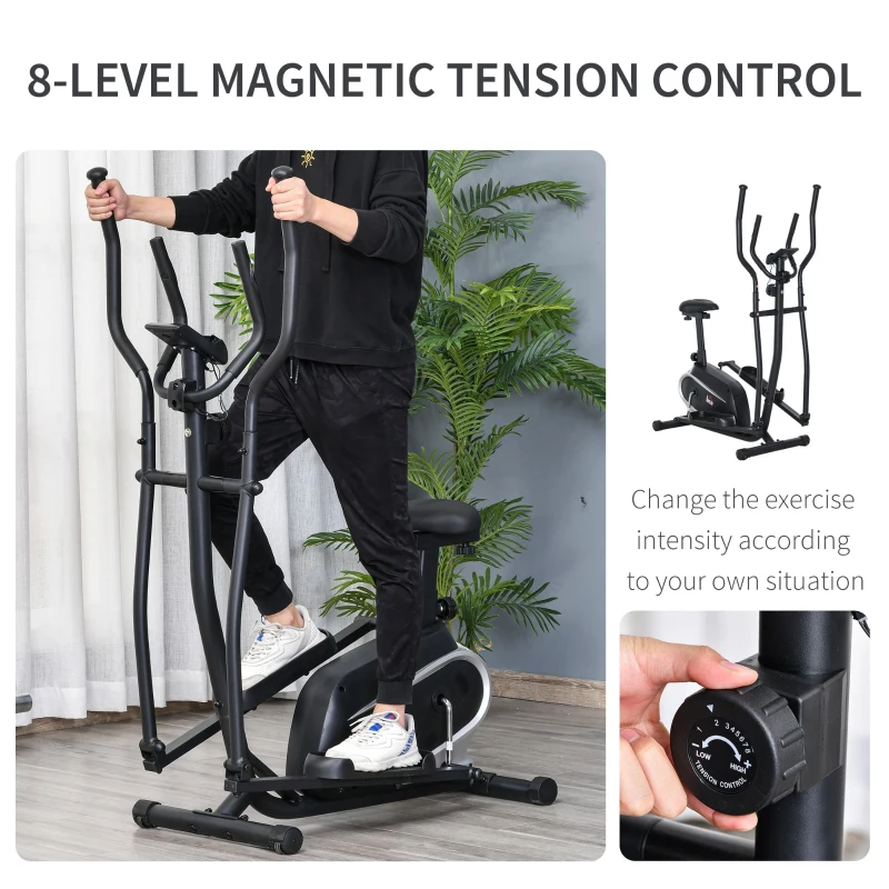 HOMCOM bicicleta magnetica, cu monitor LCD si 8 niveluri