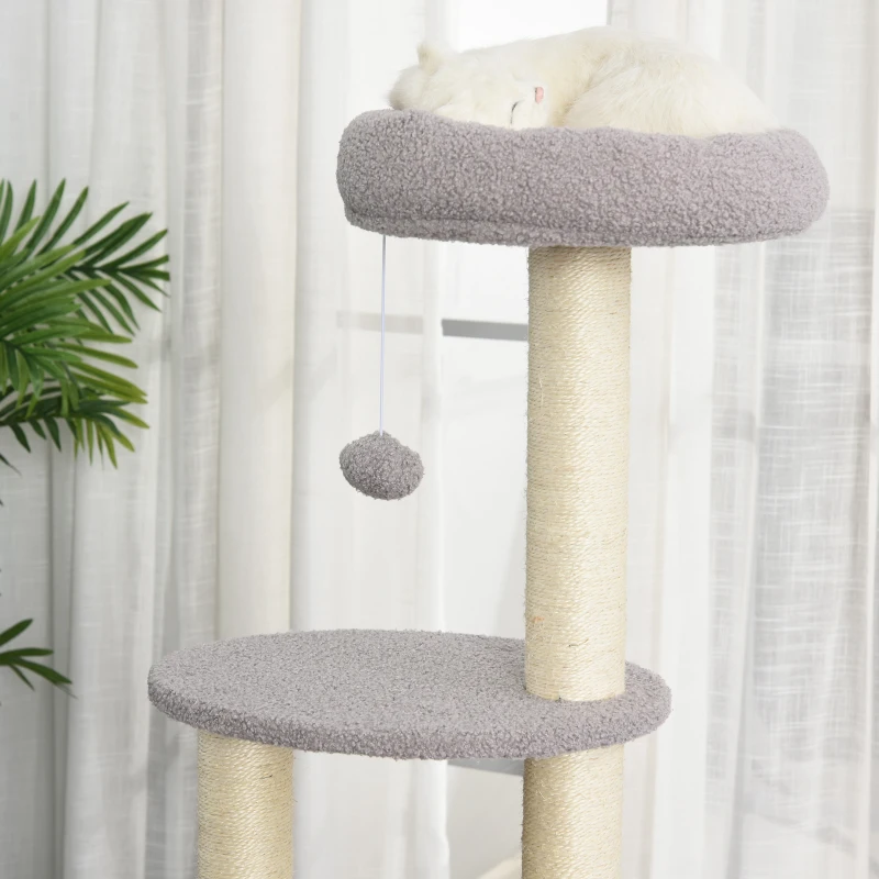 PawHut ansamblu de joaca pentru pisici, tip turn, 45x40x148 cm